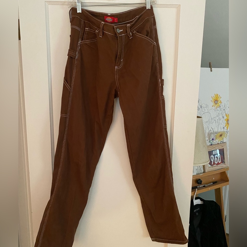 Urban Outfitters’ Dickies canvas carpenter pants, brown, size 3/26